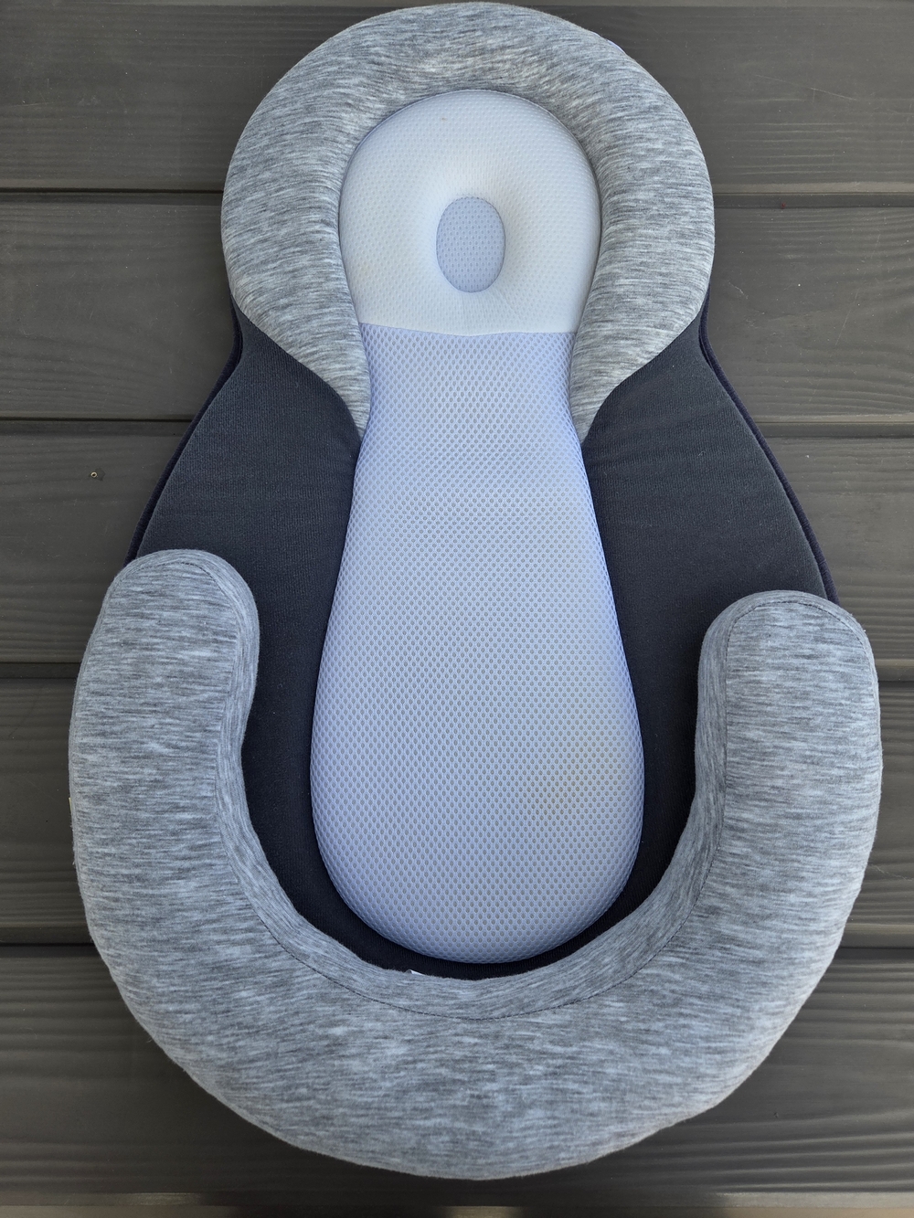 Baby Support One-Piece in Light Gray and Light Blue